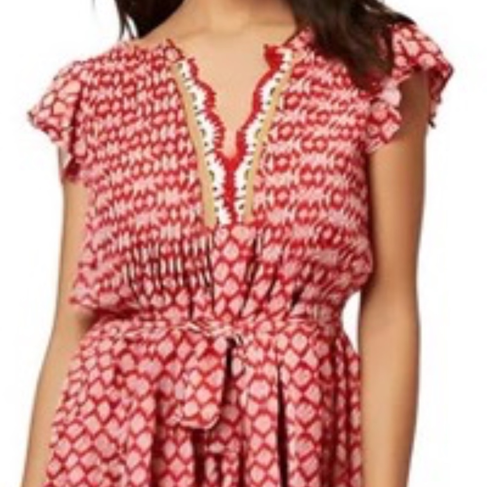 NWT nautical Jeans Co. V-neck crochet shift dress size Medium - Picture 3 of 7